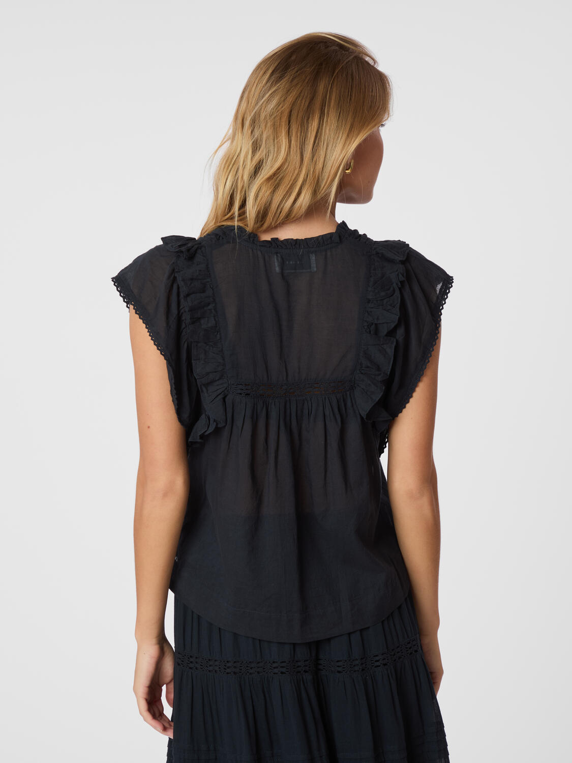 Jayla S Voile top - navy